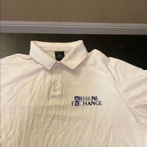Armani Exchange White Polo Shirt Classic Style